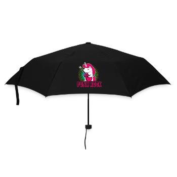Punk music unicorn girl punk rock anarchy - Umbrella (small) - black - Front