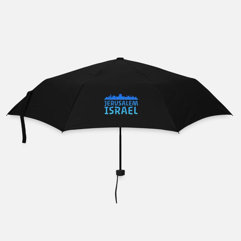 Jerusalem Israel Skyline Design - Regenschirm (klein) - Schwarz