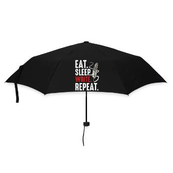 Eat Sleep Write Repeat Writing Motivation - Umbrella (small) - black - Front