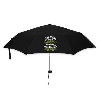 Campen Camping Wohnwagen Camper Geschenk - Regenschirm (klein) - Schwarz - Vorne