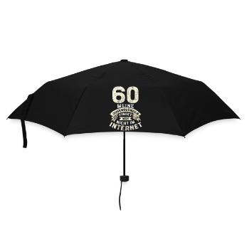 60. Geburtstag - Jahrgang 1966 - Geschenk, Spruch - Regenschirm (klein) - Schwarz - Vorne