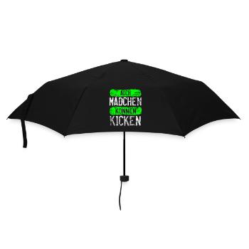 Lustiges Frauenfußball Mädchenpower - Regenschirm (klein) - Schwarz - Vorne