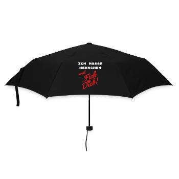 Ich hasse Menschen - Regenschirm (klein) - Schwarz - Vorne