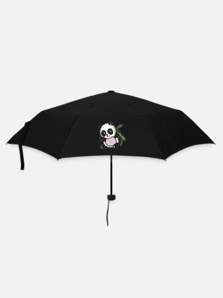 Süßer Kawaii Panda Bär - Regenschirm (klein) - Schwarz