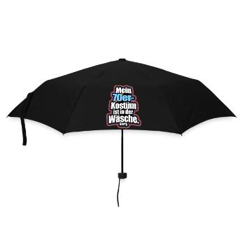 Mein 70er Jahre Kostüm In Der Wäsche Motto Party - Regenschirm (klein) - Schwarz - Vorne