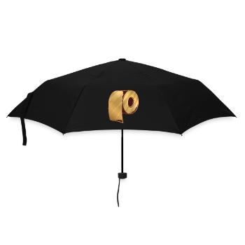 Die goldene Toilettenpapier Rolle Corona vergoldet - Regenschirm (klein) - Schwarz - Vorne