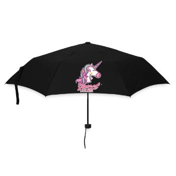 Süßer Unicorn Pastelltraum - Regenschirm (klein) - Schwarz - Vorne
