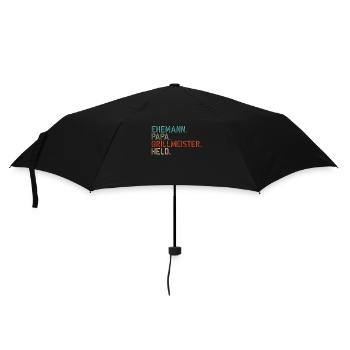 EHEMANN PAPA GRILLMEISTER HELD - Papa Geschenkidee - Regenschirm (klein) - Schwarz - Vorne