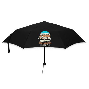 Ehemann Papa Grillmeister Held Vatertag Geschenk - Regenschirm (klein) - Schwarz - Vorne