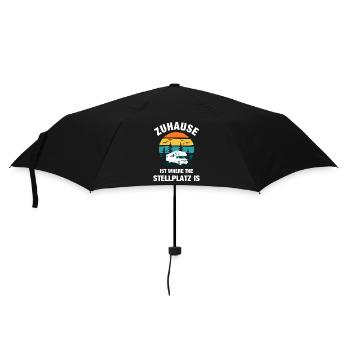 Camping Camper Wohnmobil Campen Zuhause Geschenk - Regenschirm (klein) - Schwarz - Vorne