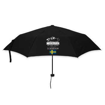 Ich brauche keine Therapie Schweden Spruch - Regenschirm (klein) - Schwarz - Vorne