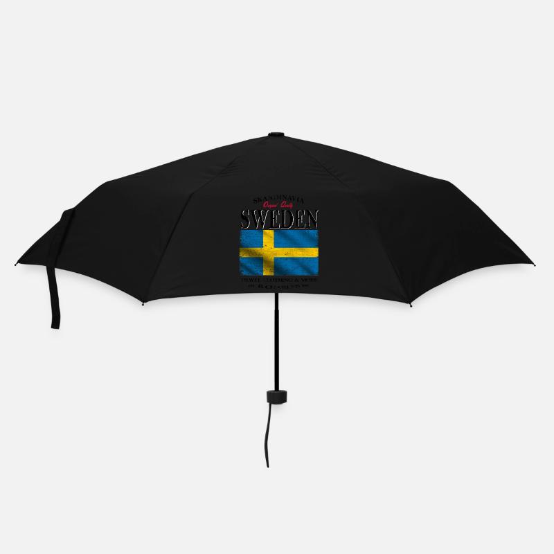 Sweden,Schweden Flagge - Regenschirm (klein) - Schwarz