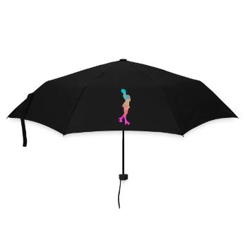 Abstrakter Eis- und Rollschuh-Design - Regenschirm (klein) - Schwarz - Vorne