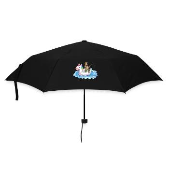 Angeln Einhorn Schwimmreifen Gummiboot Angler - Regenschirm (klein) - Schwarz - Vorne