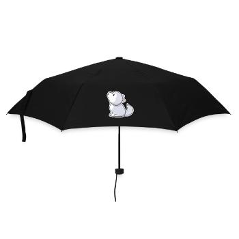 Wolf - Regenschirm (klein) - Schwarz - Vorne