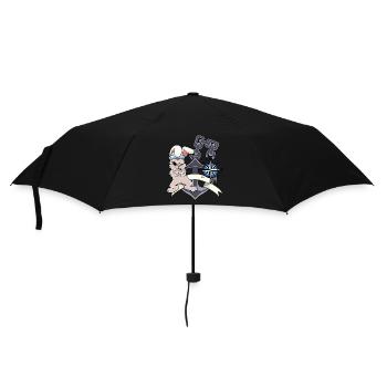 Sailor Compass Anchor Rabbit Sailor Captain Ahoi - Umbrella (small) - black - Front