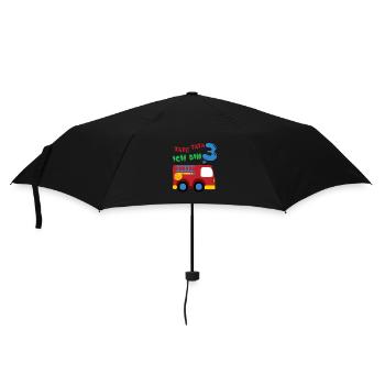 Feuerwehrauto Drei Geburtstag - Regenschirm (klein) - Schwarz - Vorne