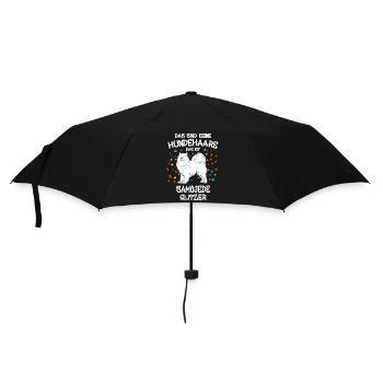 Samojede Glitzer Hunde Hundehalter Geschenk - Regenschirm (klein) - Schwarz - Vorne