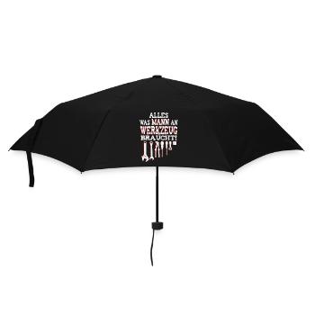 Männer Werkzeug - Regenschirm (klein) - Schwarz - Vorne