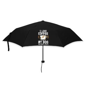 I like coffee my Dog and maybe 3 People Hunde - Regenschirm (klein) - Schwarz - Vorne