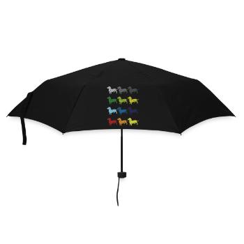 Neon Pop Art Retro Dachshund Dackel Hund Geschenk - Regenschirm (klein) - Schwarz - Vorne