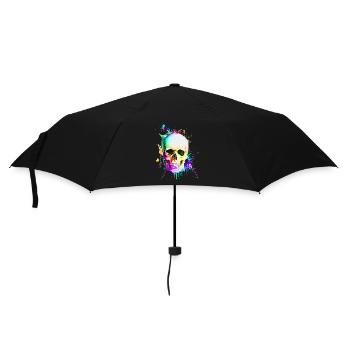 Cadeau de crâne squelette crâne aquarelle - Parapluie standard - noir - Devant