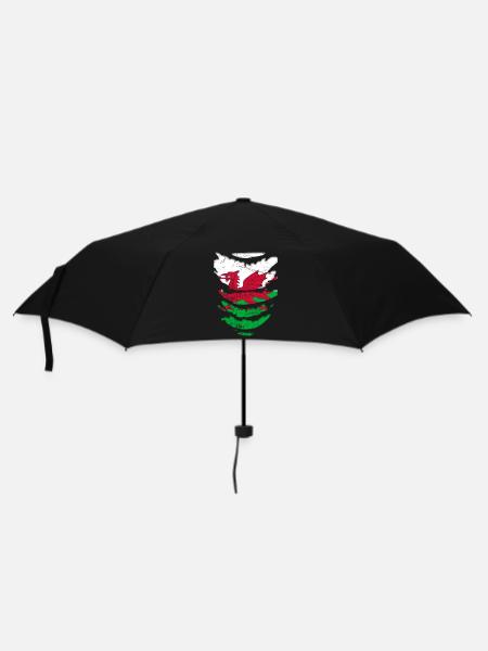 Wales flag St Davids Day Cymraeg Welsh coat of arms - Umbrella (small) - black