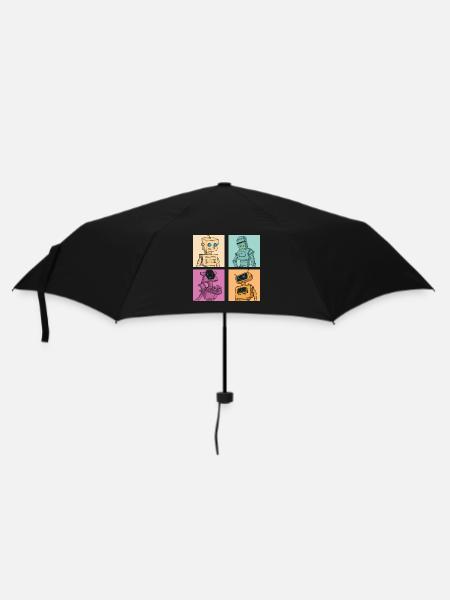 Roboter Robot - Regenschirm (klein) - Schwarz