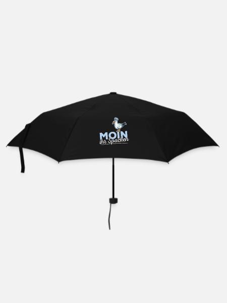Moin Ihr Spacken witziges Norddeutsches Geschenk - Regenschirm (klein) - Schwarz