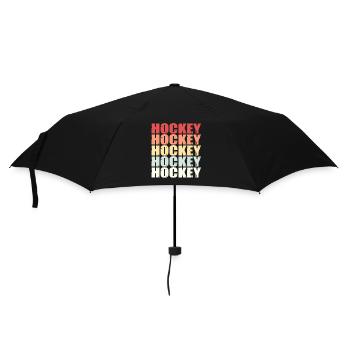 Cadeau de gardien de but de rondelle de sport de hockey sur gazon rétro de hockey - Parapluie standard - noir - Devant
