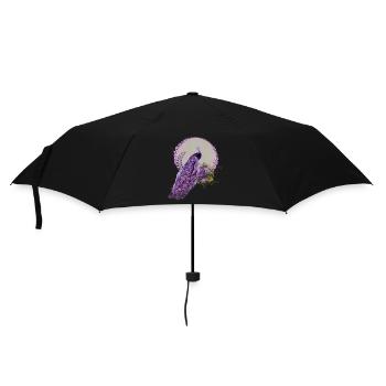 Wonderful peacock and flowers in purple colors. - Umbrella (small) - black - Front