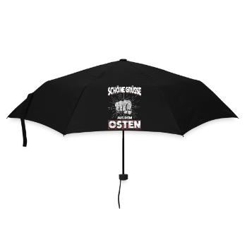 Starke Grüße aus dem Osten – Ostdeutsch und Stolz - Regenschirm (klein) - Schwarz - Vorne