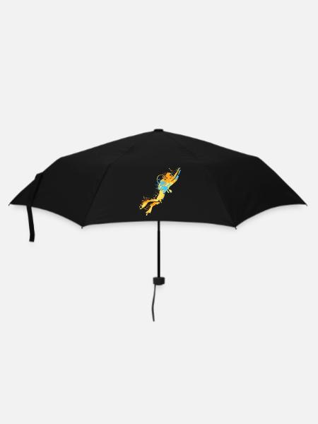 Taucher Dive Splash - Regenschirm (klein) - Schwarz