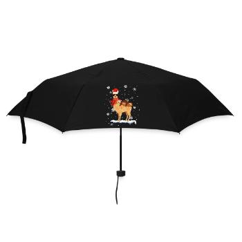 Cooles Alpaka Lama Weihnachten Deko Faultier Schne - Regenschirm (klein) - Schwarz - Vorne