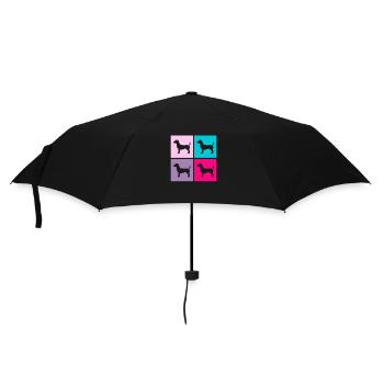 Jack Russel Hund Terrier Retro Geschenk - Regenschirm (klein) - Schwarz - Vorne