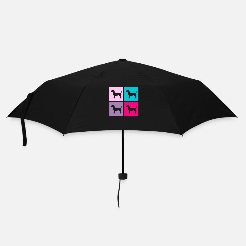 Jack Russel Hund Terrier Retro Geschenk - Regenschirm (klein) - Schwarz