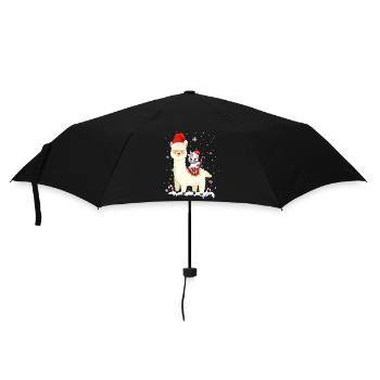 Cute alpaca llama unicorn Christmas mouth protection - Umbrella (small) - black - Front