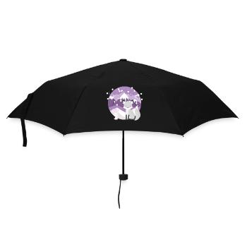 A Fox And A Little Rabbit With Mountains In The - Umbrella (small) - black - Front