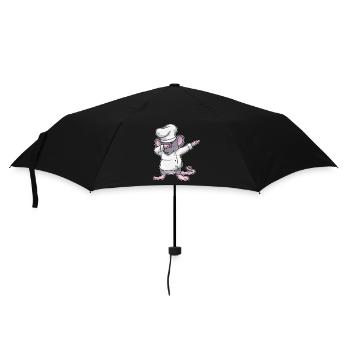 Ratte Koch Kochmütze Kochen - Regenschirm (klein) - Schwarz - Vorne