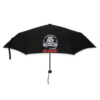 Zocken Hören Zocke Gaming Gamer Geschenk Zocker - Regenschirm (klein) - Schwarz - Vorne