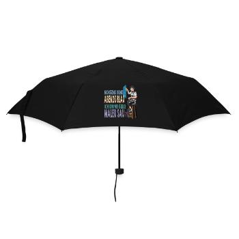 Malermeister Maler Sau Morgens Abends bunte Farben - Regenschirm (klein) - Schwarz - Vorne