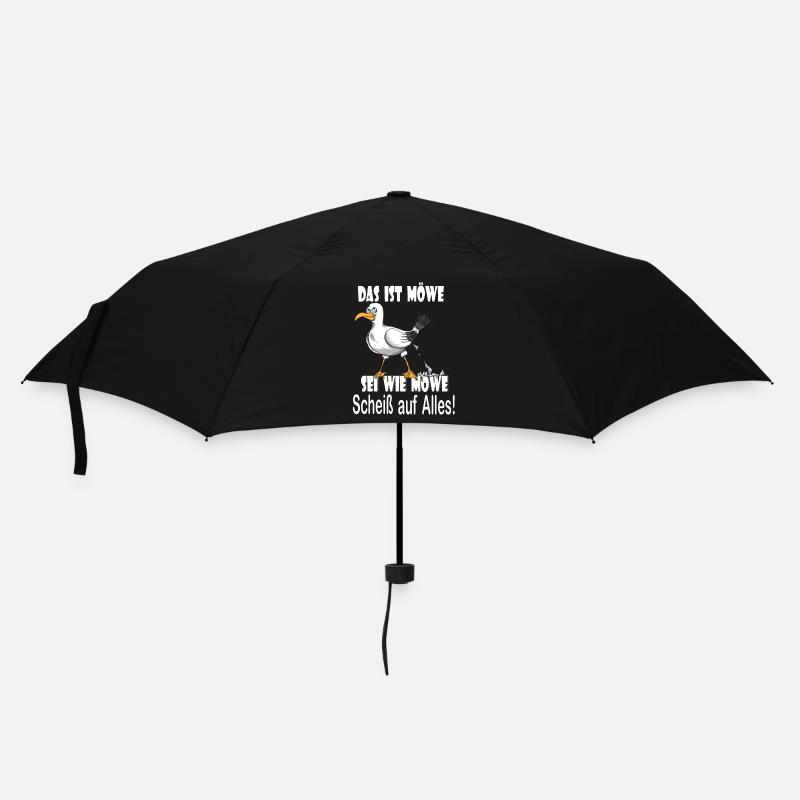 Norddeutsch Das ist Möwe sei Möwe Scheiß auf alles - Regenschirm (klein) - Schwarz