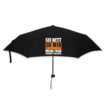 Vater Papa Zwillinge Schwanger Geschenk - Regenschirm (klein) - Schwarz - Vorne