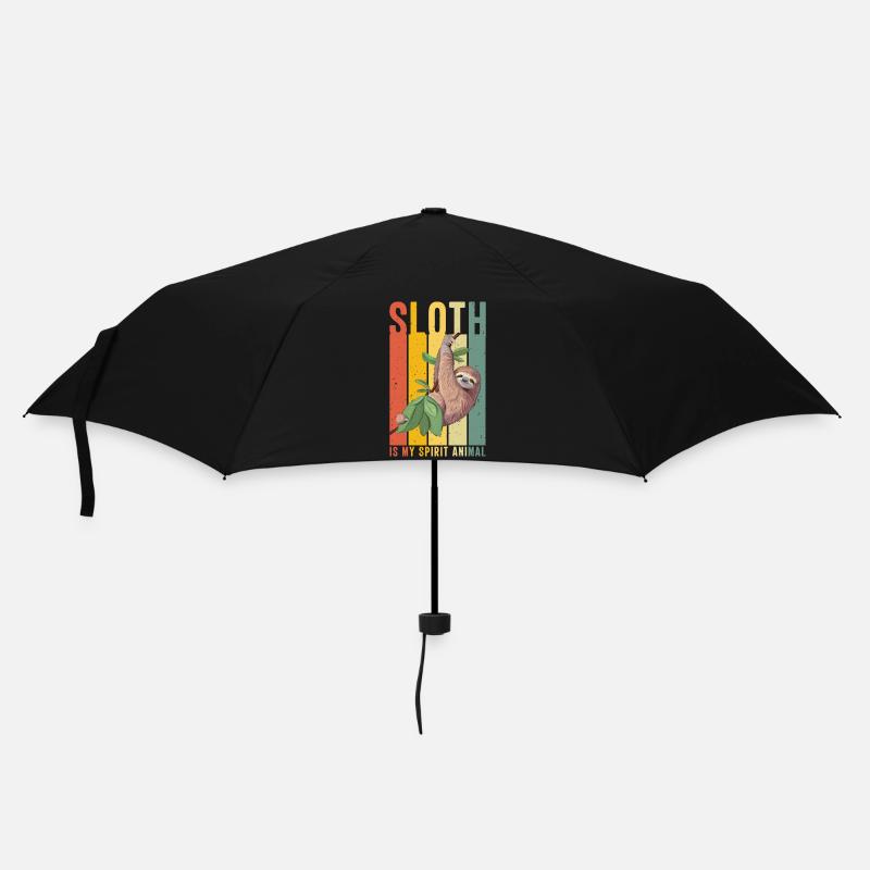 Faultier - Regenschirm (klein) - Schwarz