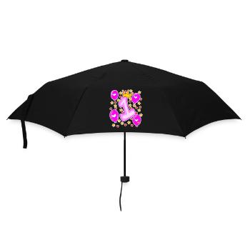 1. Anniversaire filles ballons de couronne étoiles - Parapluie standard - noir - Devant