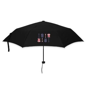 Country Music Retro Vintage Guitar - Umbrella (small) - black - Front