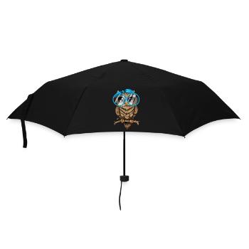 Eule ich mag halt Eulen Nerd Brille Crazy Owl Lady - Regenschirm (klein) - Schwarz - Vorne