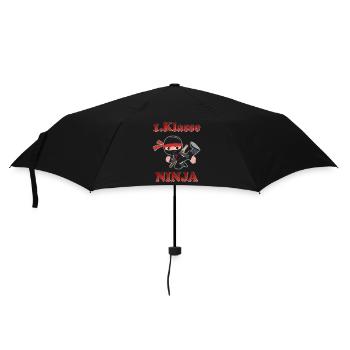 Schulkind 2023, Ninja Einschulung Jungen 1. Klasse - Regenschirm (klein) - Schwarz - Vorne