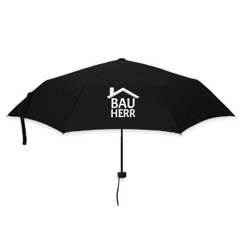 Bauherr Baumeister Hausbau Geschenk - Regenschirm (klein) - Schwarz - Vorne