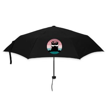 Cat motif No buck morning muffle - Umbrella (small) - black - Front